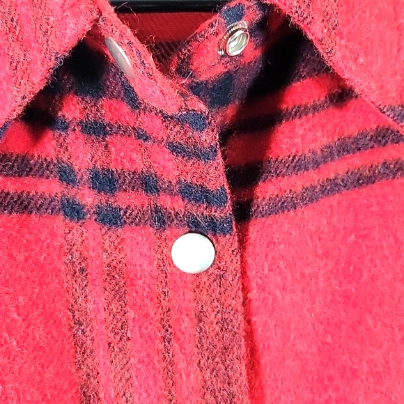 LEMON - GRASS Red And Black Paisley Snap Button Front Jacket Size M - Picture 5 of 7